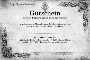 Gutschein im Artstudio FotoStudio-Lotte